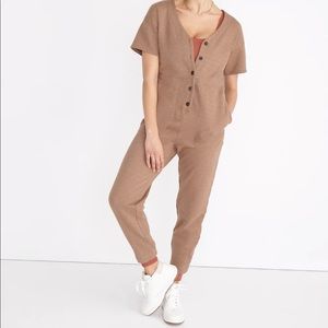 Madewell MWL Short-Sleeve Coverall Jumpsuit